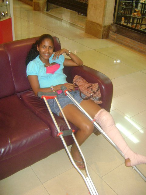 Karina after her ACL surgery